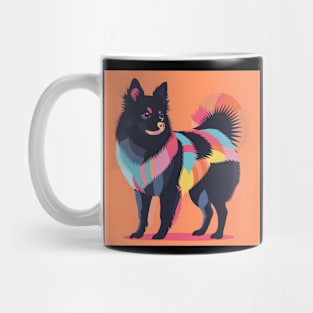 70s Schipperke Vibes: Pastel Pup Parade Mug